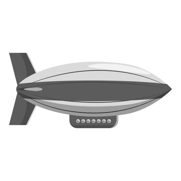 Airship icon, gray monochrome style — Stock Vector