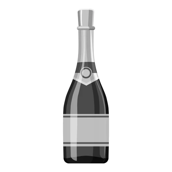Butelka szampana styl monochromatyczne ikony, szary — Wektor stockowy