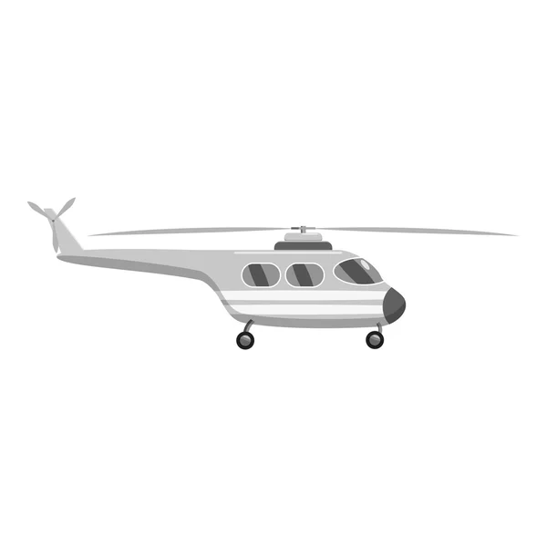 Icono del helicóptero, gris estilo monocromo — Archivo Imágenes Vectoriales