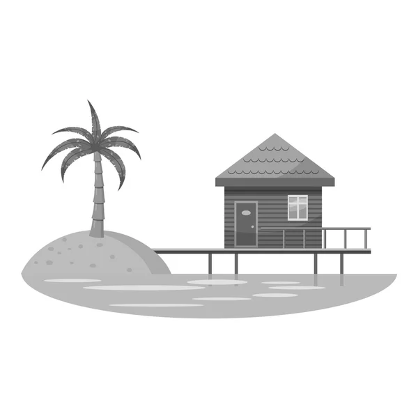 Icono del complejo hotelero, estilo gris monocromo — Vector de stock