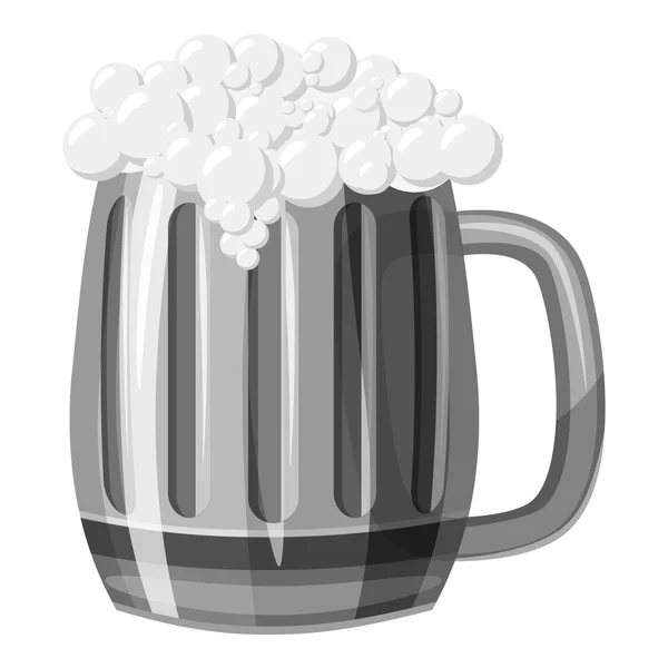 Μονόχρωμη στυλ εικονίδιο, γκρι κούπα μπύρα — Διανυσματικό Αρχείο