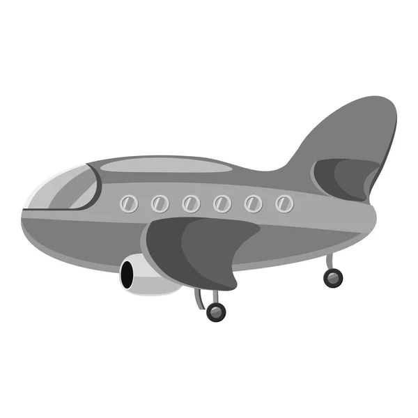 Icono del avión, gris estilo monocromo — Vector de stock