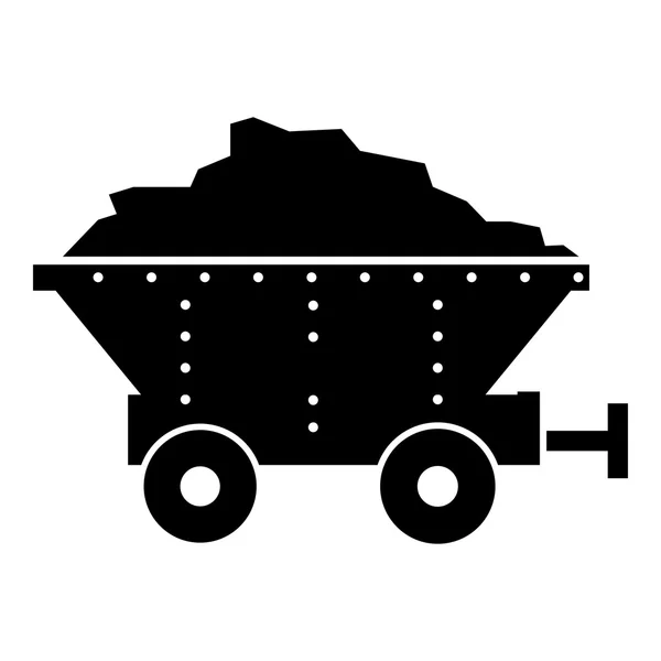 Kleine kolen trolley pictogram, eenvoudige stijl — Stockvector