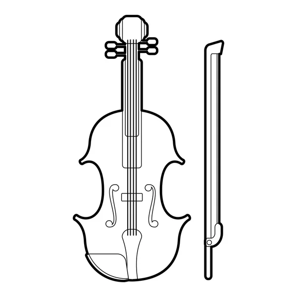 Contrabass icon, outline style — Stock Vector