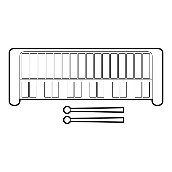 Xylophon-Symbol, Umrissstil — Stockvektor