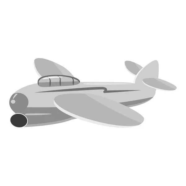 Ícone de avião pequeno, estilo monocromático cinza — Vetor de Stock