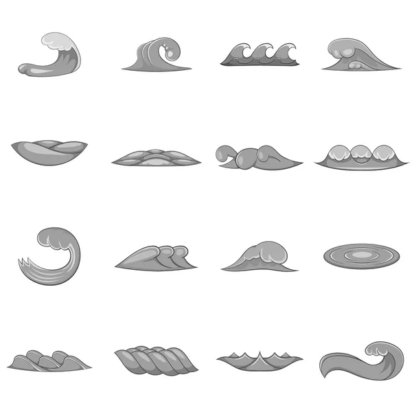 Golf pictogrammen instellen, grijs zwart-wit stijl — Stockvector