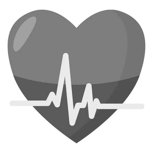 Ícone de batimento cardíaco, estilo monocromático cinza — Vetor de Stock