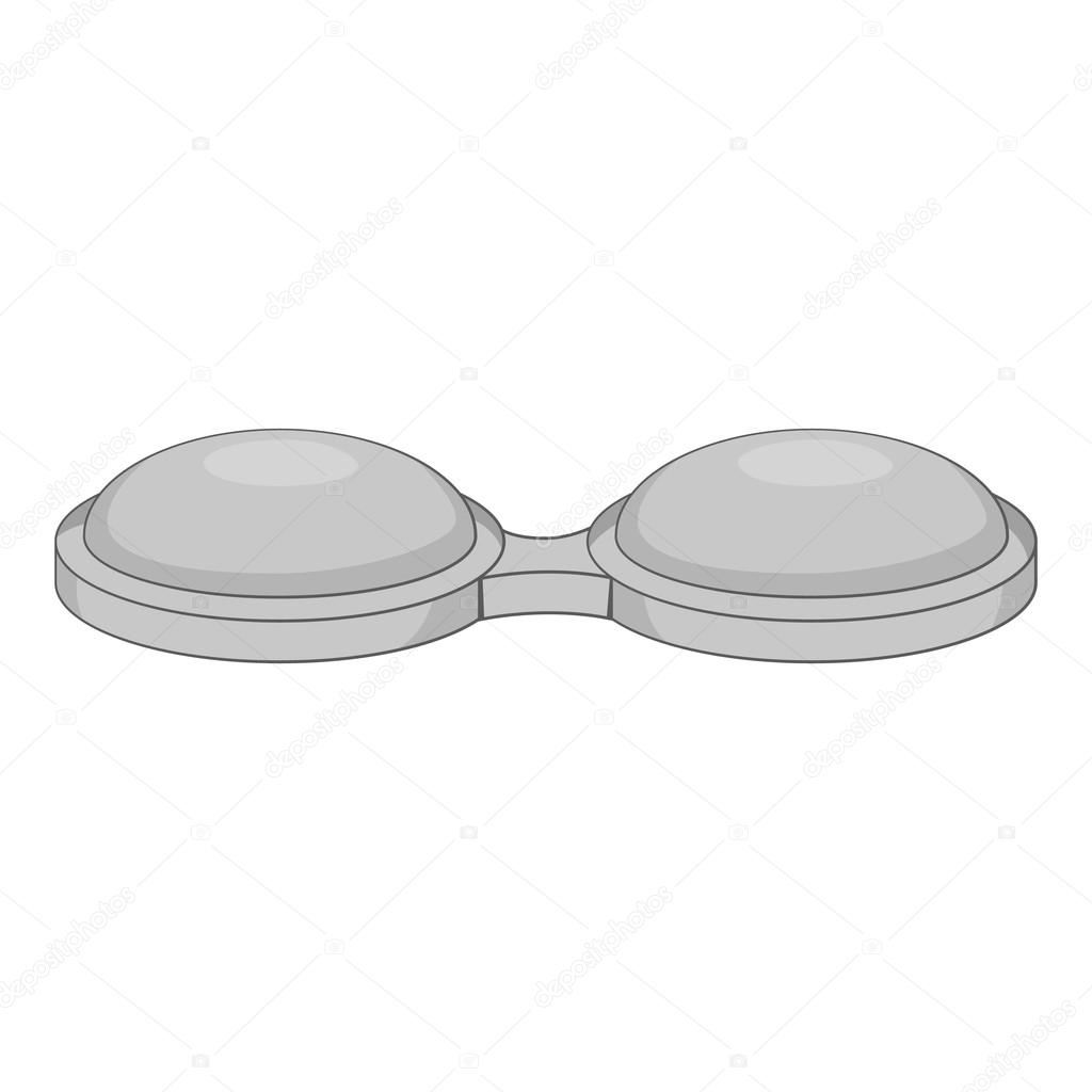 Contact lens container icon, gray monochrome style