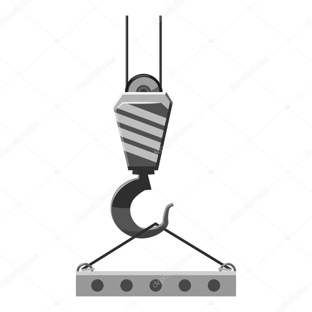 Industrial hook with reinforced concrete slab icon
