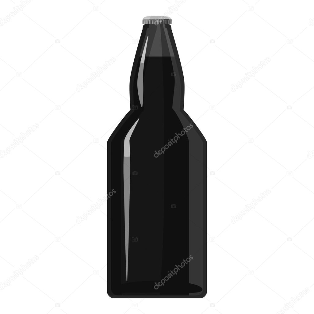 黒ビール瓶アイコン 灰色のモノクロ スタイル ストックベクター