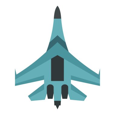 Hızlı askeri uçak simgesi, düz stil