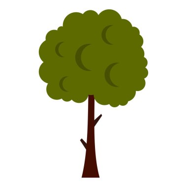 Uzun ağaç simgesiyle, düz stil