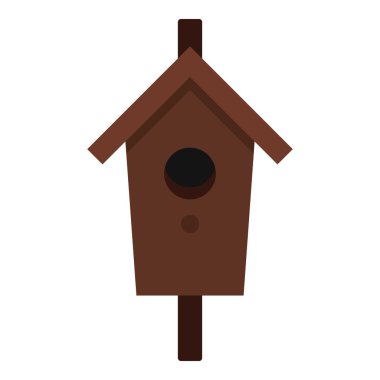 Kuş evi simgesi, düz stil
