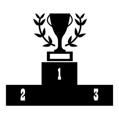 Ödül podyum Kupası simgesi, basit tarzı ile