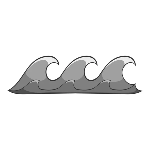 Icône trois vagues, style dessin animé — Image vectorielle