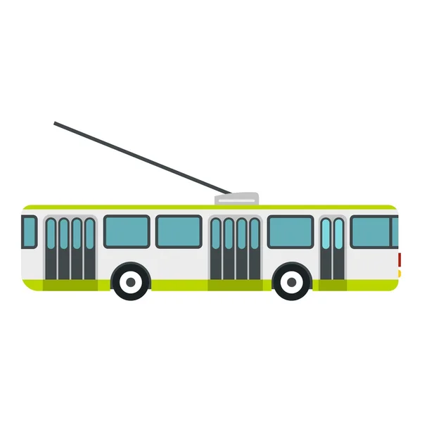 Trolejbusów ikona, płaski — Wektor stockowy