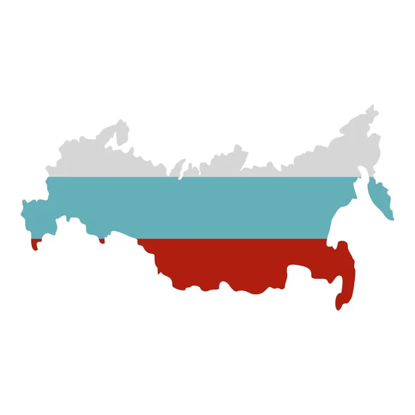Rusland Kaartpictogram, vlakke stijl — Stockvector