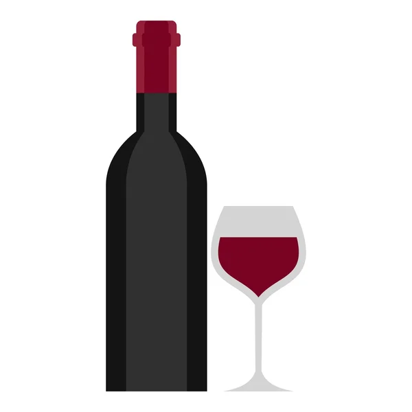 Icono de botella y vidrio, estilo de dibujos animados — Vector de stock