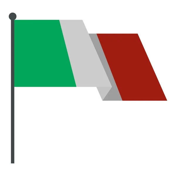 Italian flag icon, flat style — Stock Vector