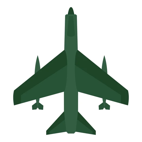Vliegtuig met raketten pictogram, vlakke stijl — Stockvector