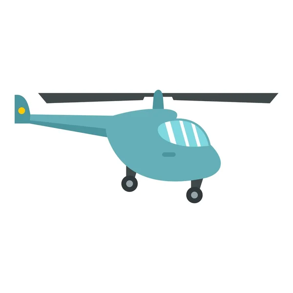 Kleine helikopter pictogram, vlakke stijl — Stockvector