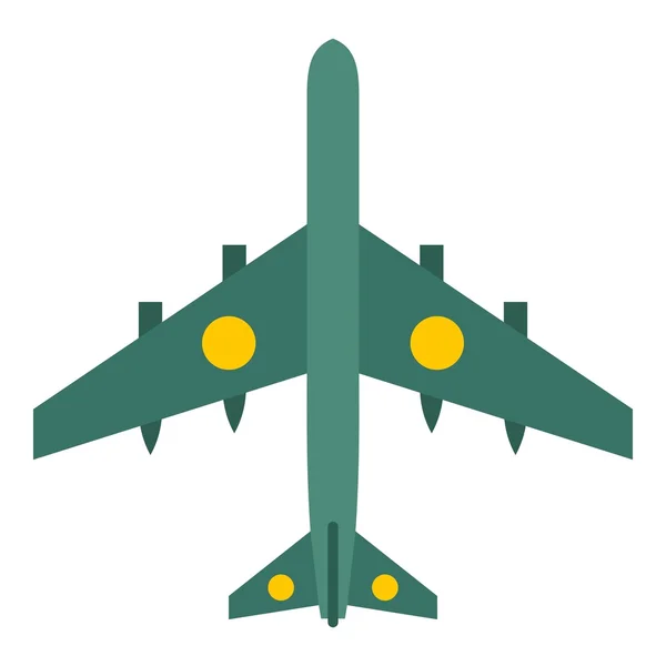 Vojenských letadel, raket ikonou, plochý — Stockový vektor