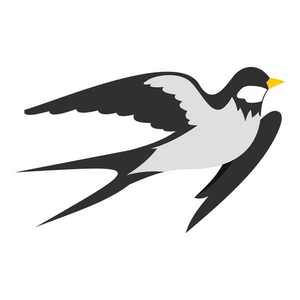 Swallow pictogram, vlakke stijl — Stockvector