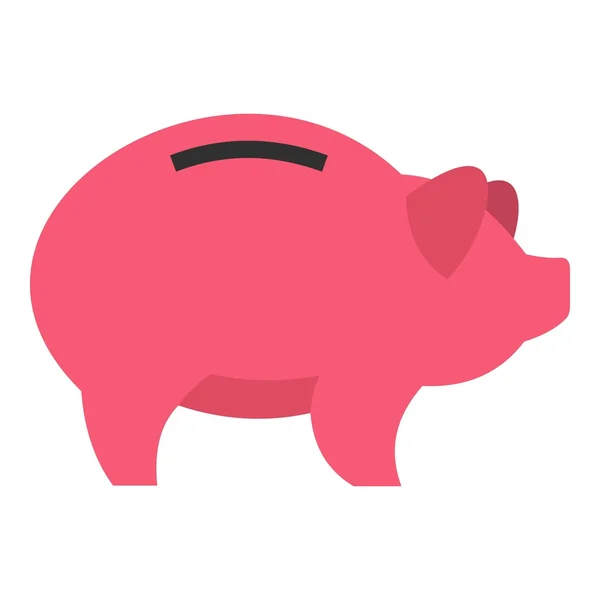 Piggy pictogram, vlakke stijl — Stockvector