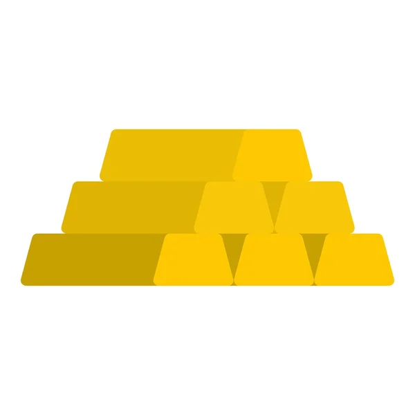 Gold bar ikon, platt stil — Stock vektor