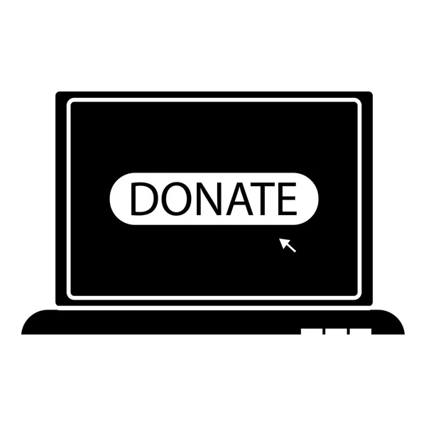Иконка пожертвования онлайн, простой стиль — стоковый вектор