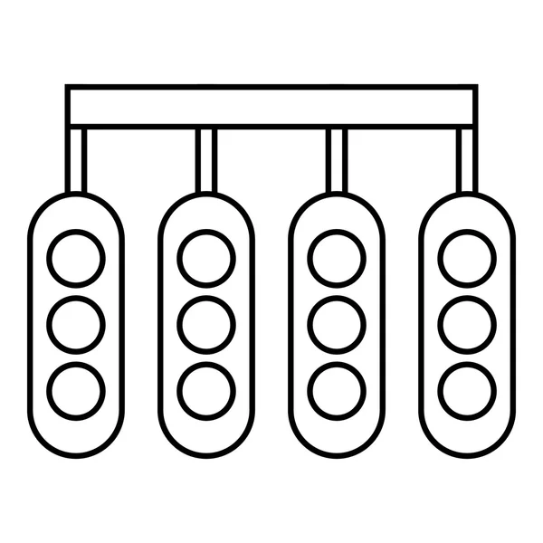 Iniciar luces en el icono de la carrera, el estilo del esquema — Archivo Imágenes Vectoriales