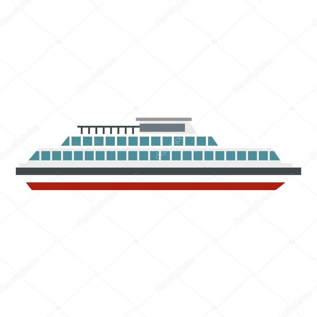 Steamship icon, flat style