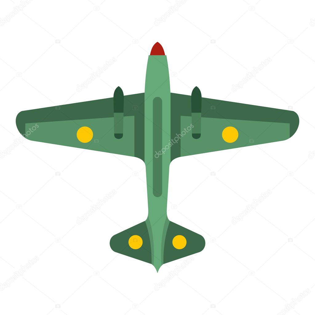 Army fighter icon, flat style