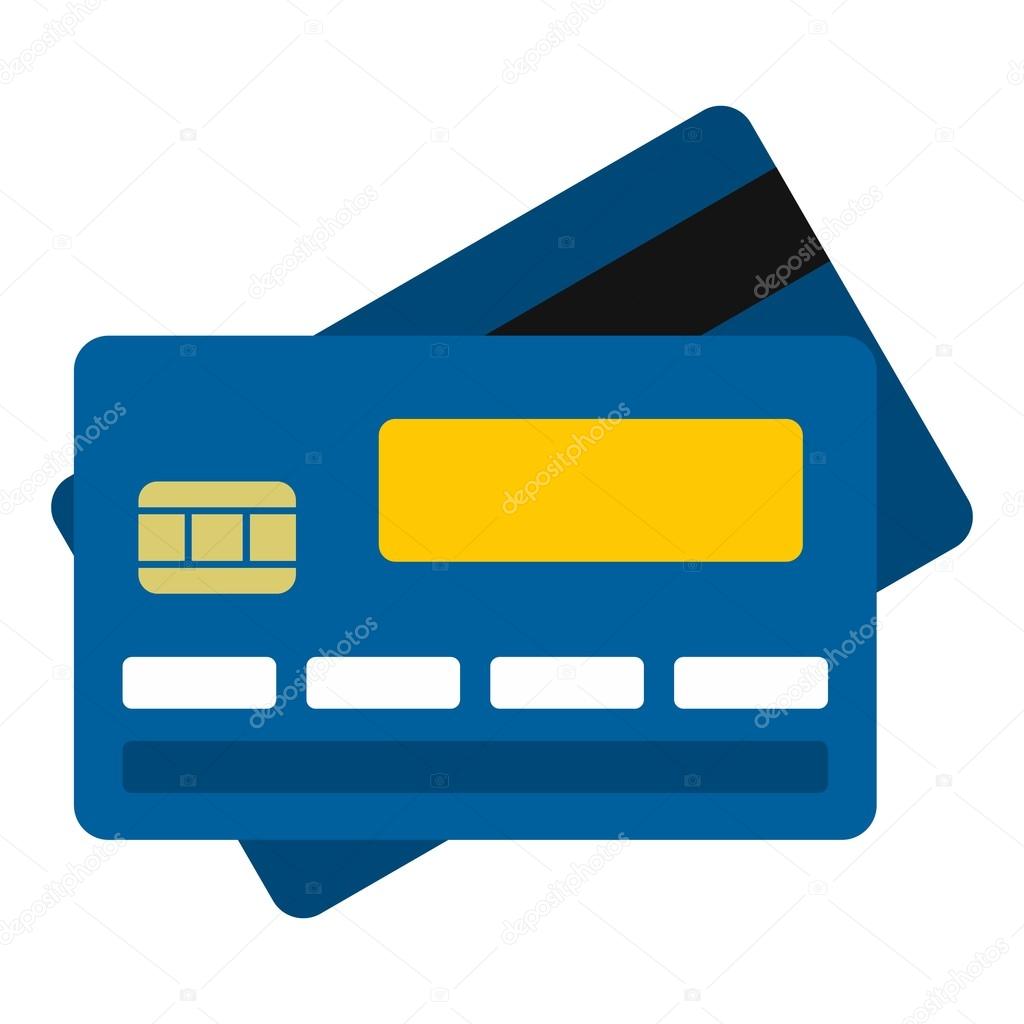 Credit card icon, flat style