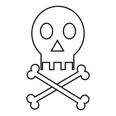 Kafatası simgesi, anahat stili