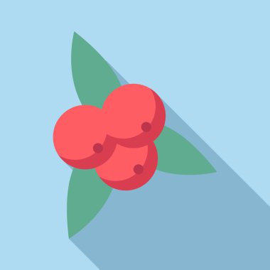 Çilek simgesi, düz stil