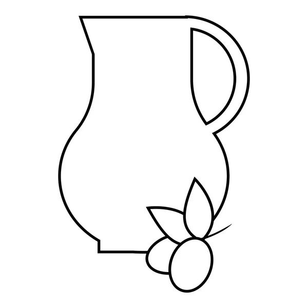 Jarra de aceite de oliva icono, estilo contorno — Archivo Imágenes Vectoriales