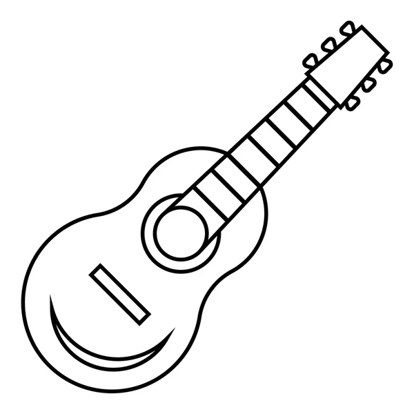 Icône de guitare, style contour — Image vectorielle