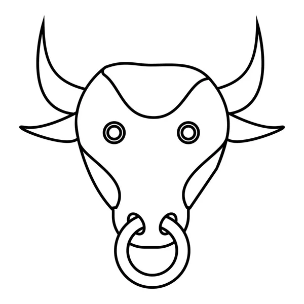 Bull pictogram, Kaderstijl — Stockvector