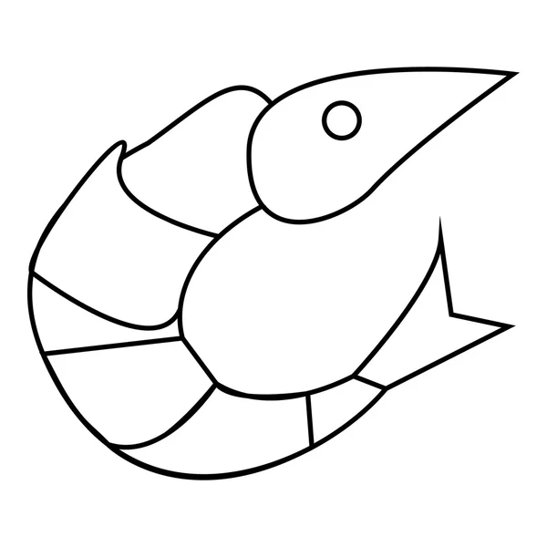 Shrimp-Symbol, Outline-Stil — Stockvektor
