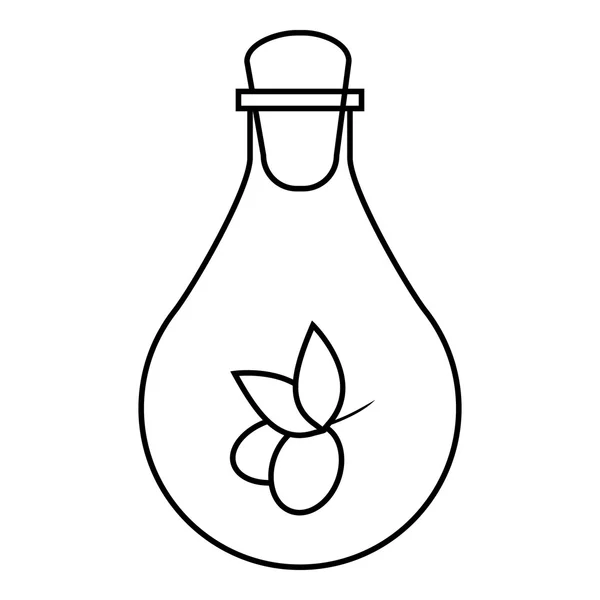 Butelka ikona oliwy z oliwek, styl konturu — Wektor stockowy