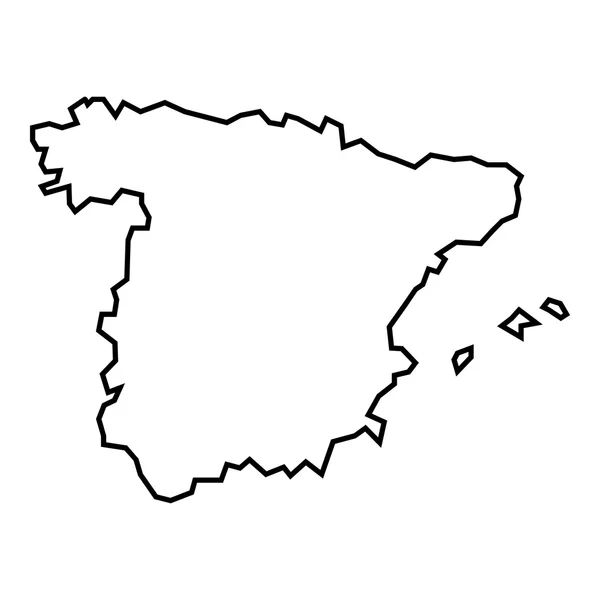 Mappa della Spagna icona, stile contorno — Vettoriale Stock