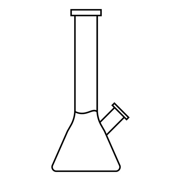 Pipa de vidrio para fumar icono de la marihuana — Vector de stock