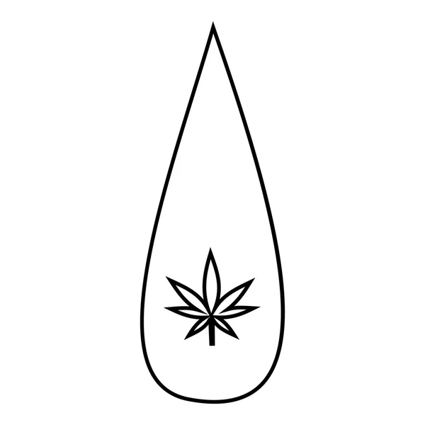 Släppa marijuana ikon, dispositionsformat — Stock vektor