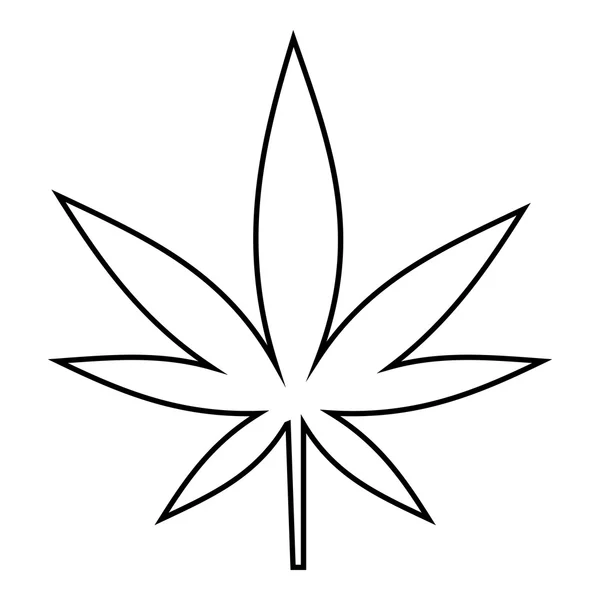 Icono de hoja de cannabis, estilo de esquema — Archivo Imágenes Vectoriales