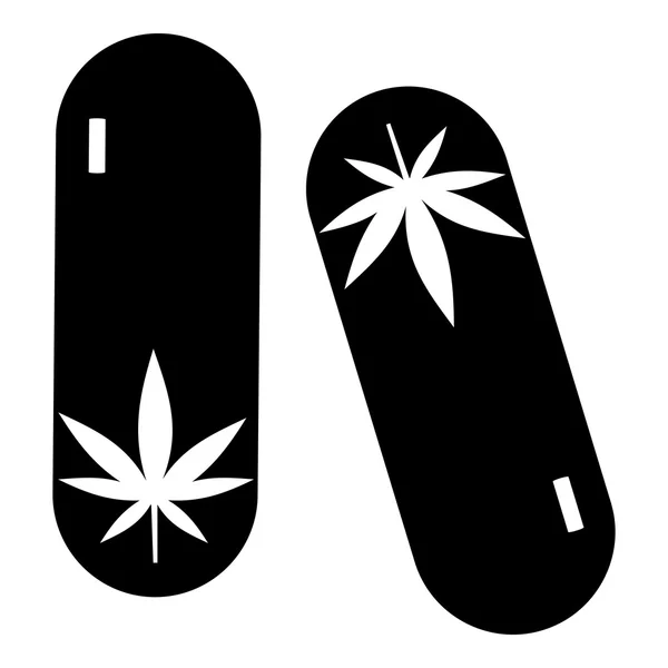 Piller marijuana ikon, enkel stil — Stock vektor