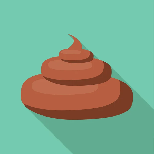 Turd pictogram, vlakke stijl — Stockvector