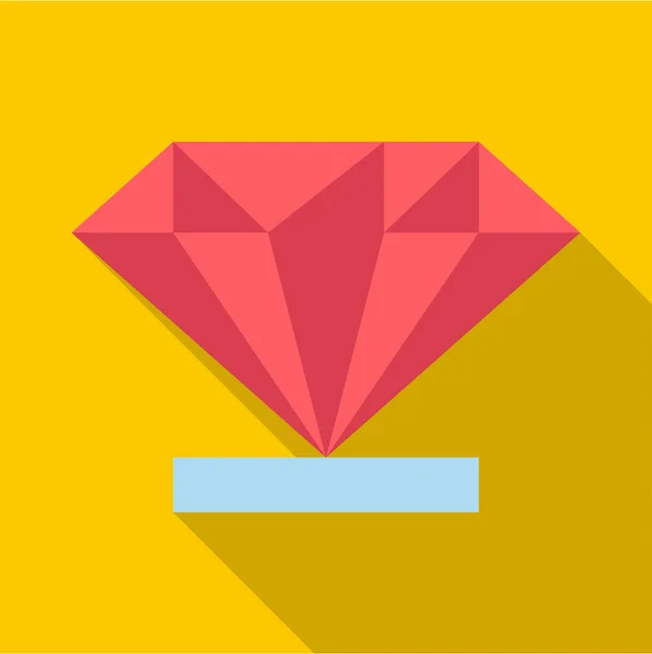 Diamant pictogram, vlakke stijl — Stockvector