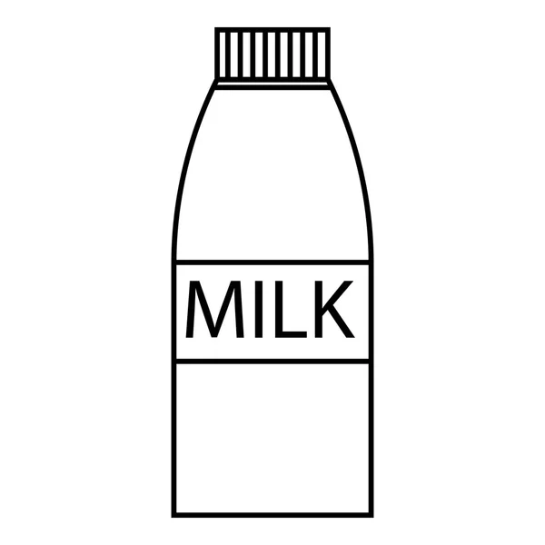 Icône bouteille de lait, style contour — Image vectorielle